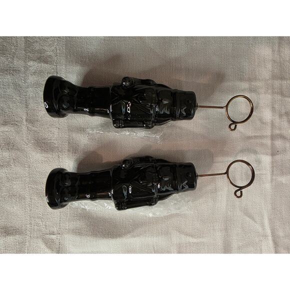 Set of 2 Allen + Roth Black Ceramic Nutcracker Place Card, Photo, Card Holder - Picture 3 of 4